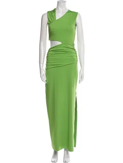 Pre-owned Sir One-shoulder Long Dress In Green