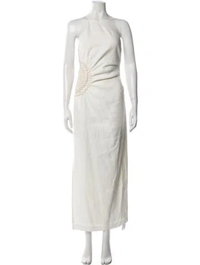 Pre-owned Sir One-shoulder Long Dress In Neutrals