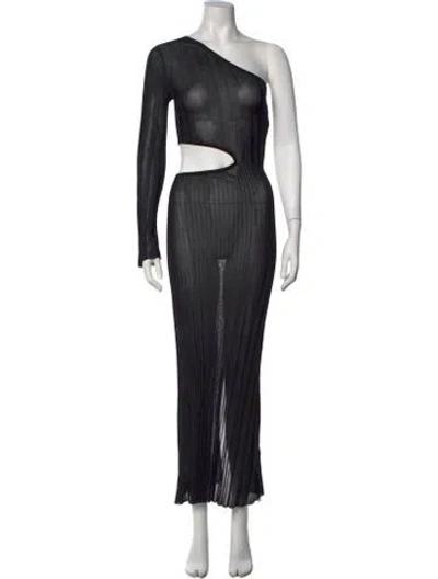 Pre-owned Sir One-shoulder Long Dress W/ Tags In Black