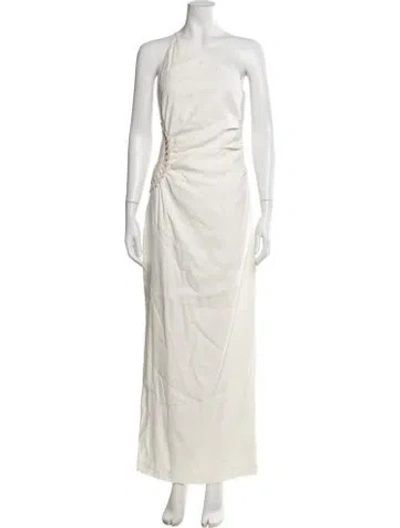 Pre-owned Sir One-shoulder Long Dress W/ Tags In Neutral