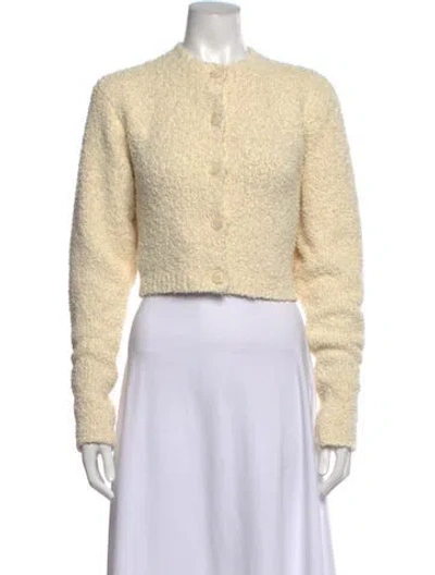 Pre-owned Sir Open Front Sweater In Neutrals/yellow
