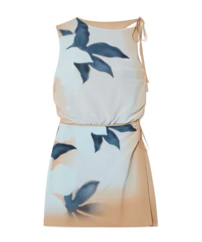 Sir Open-back Silk Crepe De Chine Mini Dress In Multi