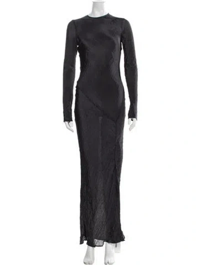 Pre-owned Sir Patterned Long Dress In Black