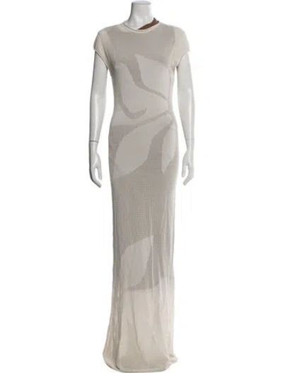 Pre-owned Sir Patterned Long Dress In Neutrals