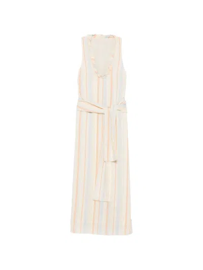 Sir Pernille Striped Scoop-neck Dress In Neutral