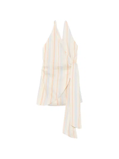 Sir Pernille Wrap Mini Dress In Neutral