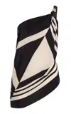 Sir Pietra Beaded Silk Wrap Top In Black