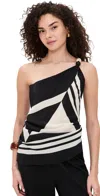 Sir Pietra Beaded Silk Wrap Top In Multi