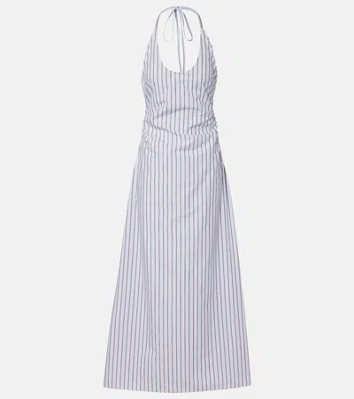 Sir Pinstripe Cotton-blend Maxi Dress In Blue