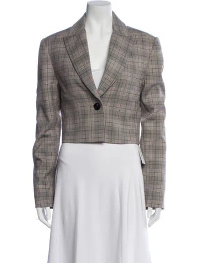 Pre-owned Sir Plaid Print Blazer W/ Tags In Brown