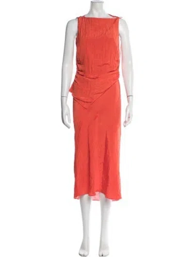 Pre-owned Sir Pleated Accents Skirt Set In Orange
