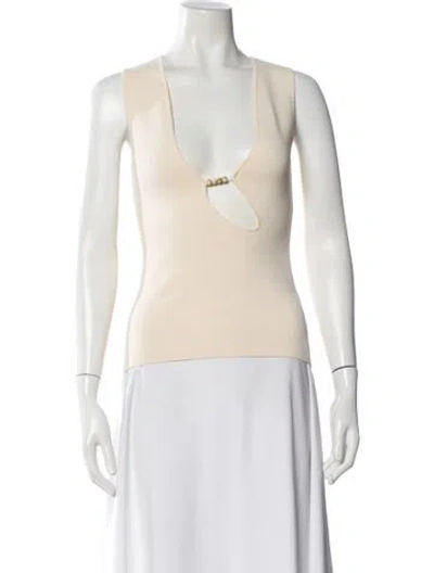 Pre-owned Sir Plunge Neckline Sleeveless Top In Neutral