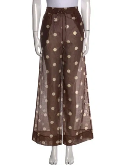 Pre-owned Sir Polka Dot Print Wide Leg Pants In Brown