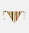Sir Poolside Striped Bikini Bottoms In Multicoloured