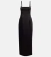 Sir Poppy Column Lace-trimmed Satin Gown In Black