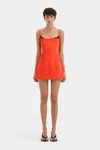 Sir Poppy Contoured Mini Dress Tangerine In Tangerine