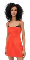 Sir Poppy Contoured Mini Dress Tangerine In Tangerine
