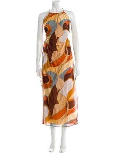 Pre-owned Sir Printed Knee-length Dress In Neutral