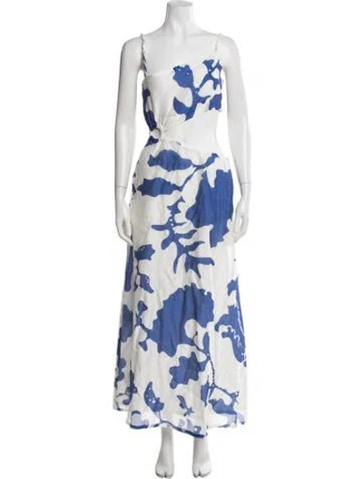 Pre-owned Sir Printed Long Dress In Blue