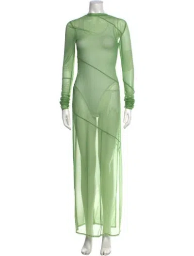 Pre-owned Sir Printed Long Dress In Green