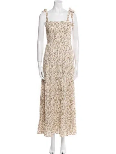 Pre-owned Sir Printed Long Dress In Neutral