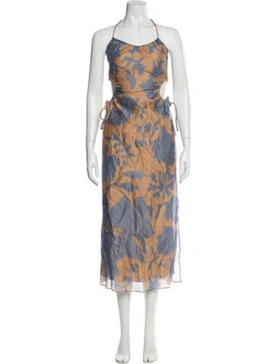 Pre-owned Sir Printed Long Dress W/ Tags In Neutral