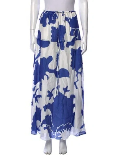 Pre-owned Sir Printed Long Skirt In Blue