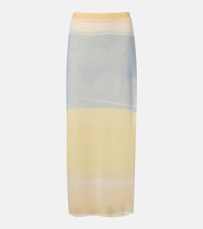 Sir Printed Mesh Maxi Skirt In Multi