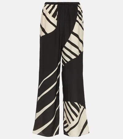 Sir Printed Mid-rise Silk Wide-leg Trousers In Arte Print