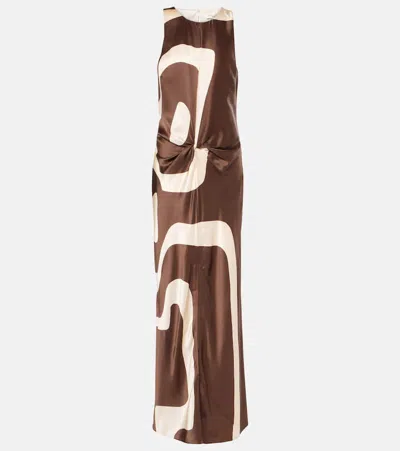 Sir Printed Silk Maxi Dress In Multicoloured