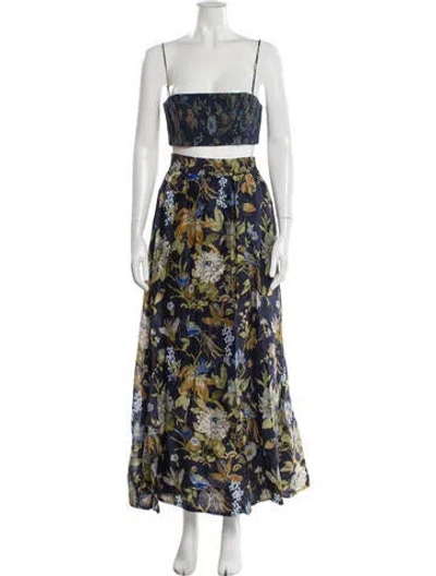 Pre-owned Sir Printed Skirt Set In Blue