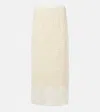Sir Rayure Crochet Cotton Maxi Skirt In White