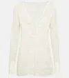 Sir Rayure Crochet Cotton Minidress In Ivory