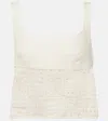 Sir Rayure Linen Crop Top In Ivory