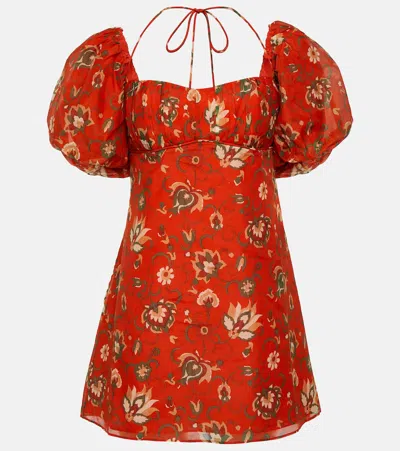 Sir Reyes Printed Cotton And Silk Minidress In Multicoloured