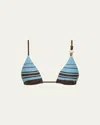 Sir Rioja String Triangle Top Pacha Mineral Stripe In Blue