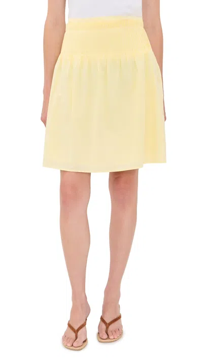 Sir Rochelle Pintuck Midi Skirt Pale Yellow