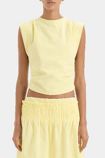 Sir Rochelle Tie Back Top In Pale Yellow