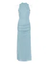 Sir Ruby Open-back Semi-sheer Cocktail Dress In Blue