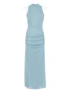 Sir Ruby Open-back Semi-sheer Cocktail Dress In Blue