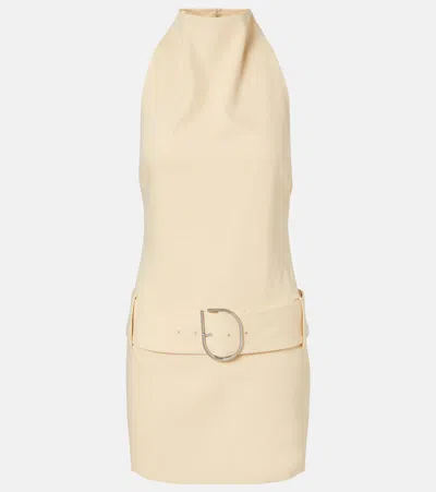 Sir Sabina Belted Halterneck Minidress In White