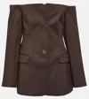 Sir Sandrine Off-shoulder Blazer Dress In Chocolate