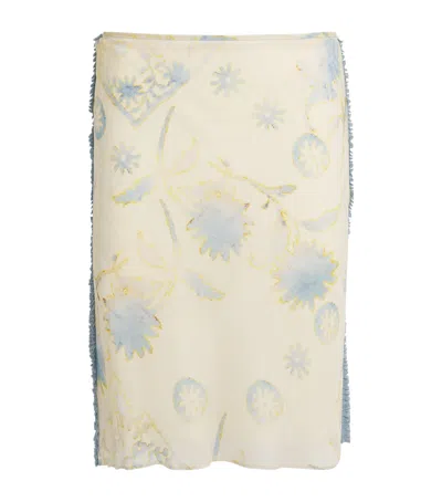 Sir . Satin Floral Cecile Midi Skirt In Multi