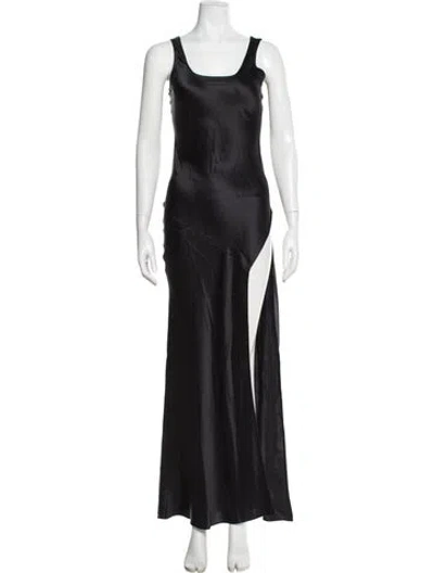 Pre-owned Sir Satin Long Dress In Black