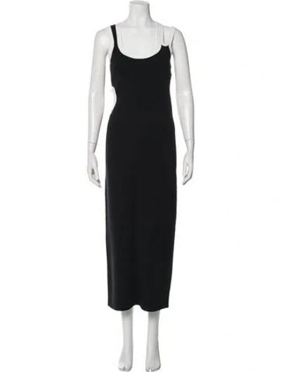 Pre-owned Sir Scoop Neck Long Dress In Black