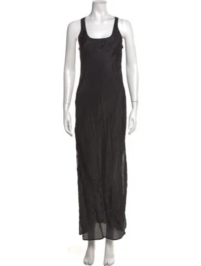 Pre-owned Sir Scoop Neck Long Dress In Black