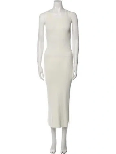 Pre-owned Sir Scoop Neck Long Dress In Neutral