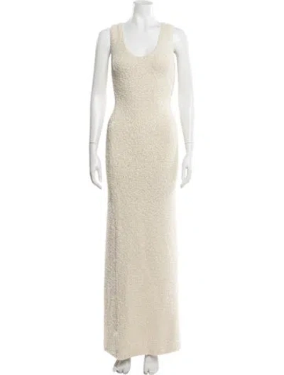 Pre-owned Sir Scoop Neck Long Dress In Neutrals