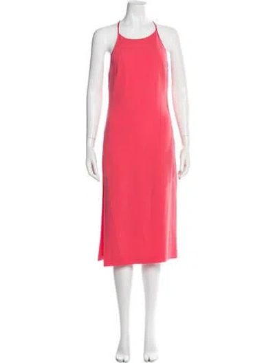 Pre-owned Sir Scoop Neck Long Dress In Red