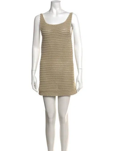 Pre-owned Sir Scoop Neck Mini Dress In Brown
